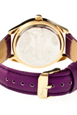 Boum Chic Mirror-Dial Leather-Band Ladies Watch - Gold/Purple