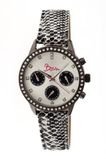 Boum Serpent Leather-Band Ladies Watch w/ Day/Date - Black