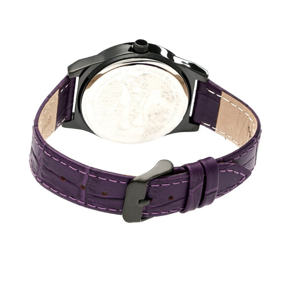 Boum Energie Leather-Band Watch - Plum