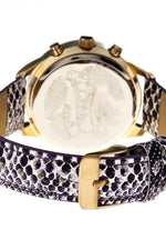 Boum Serpent Leather-Band Ladies Watch w/ Day/Date - Gold/Purple