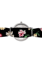 Boum Arc Floral-Print Wrap Watch - Silver/Black