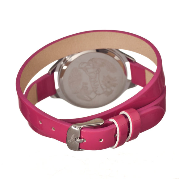 Boum Confetti Glitter-Dial Dual-Wrap Ladies Watch - Hot Pink