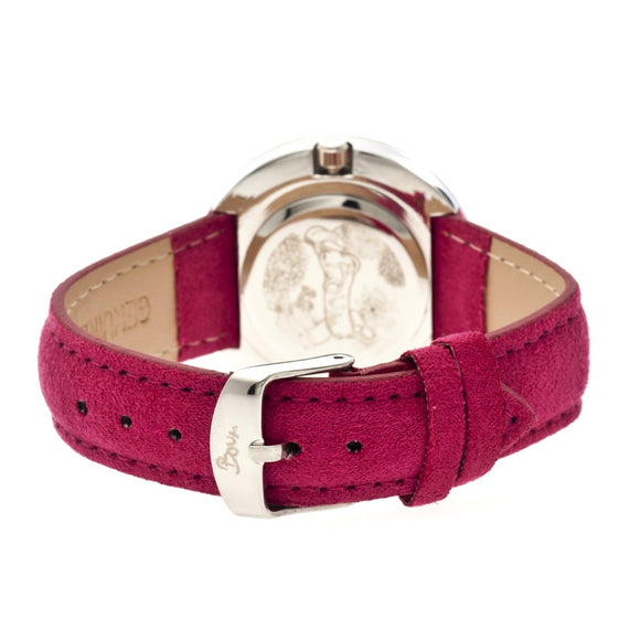 Boum Bouquet Floral-Ring Leather-Band Ladies Watch - Pink
