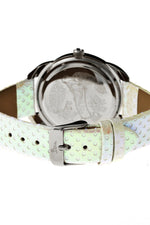 Boum Forte Crystal-Bezel Leather-Band Ladies Watch - Silver/White