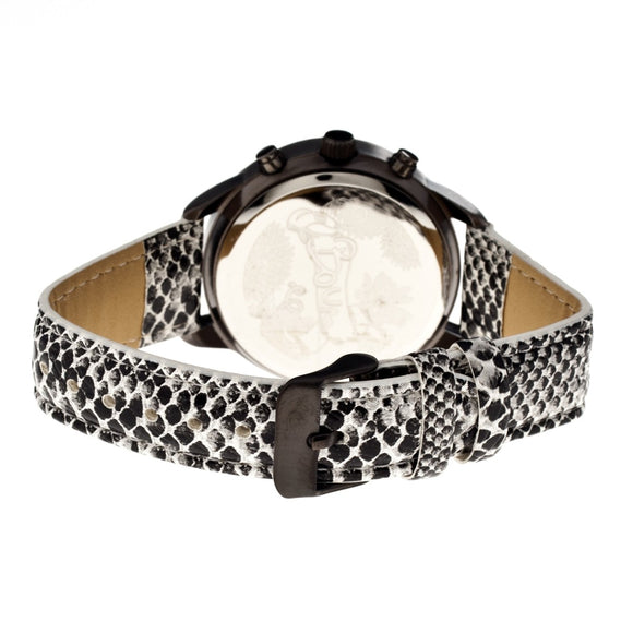 Boum Serpent Leather-Band Ladies Watch w/ Day/Date - Black