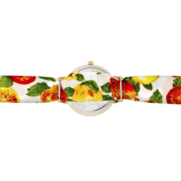 Boum Arc Floral-Print Wrap Watch - Gold/White