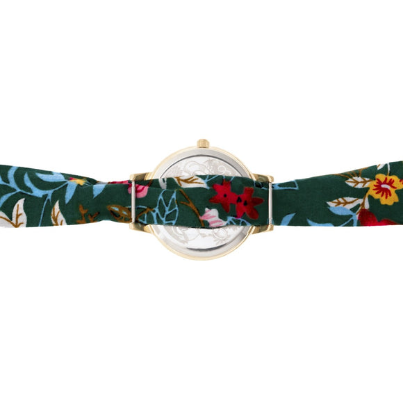 Boum Arc Floral-Print Wrap Watch - Gold/Green