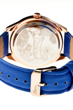 Boum Chic Mirror-Dial Leather-Band Ladies Watch - Rose Gold/Blue