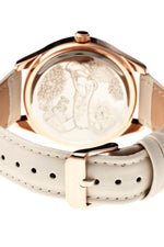 Boum Chic Mirror-Dial Leather-Band Ladies Watch - Rose Gold/Eggshell