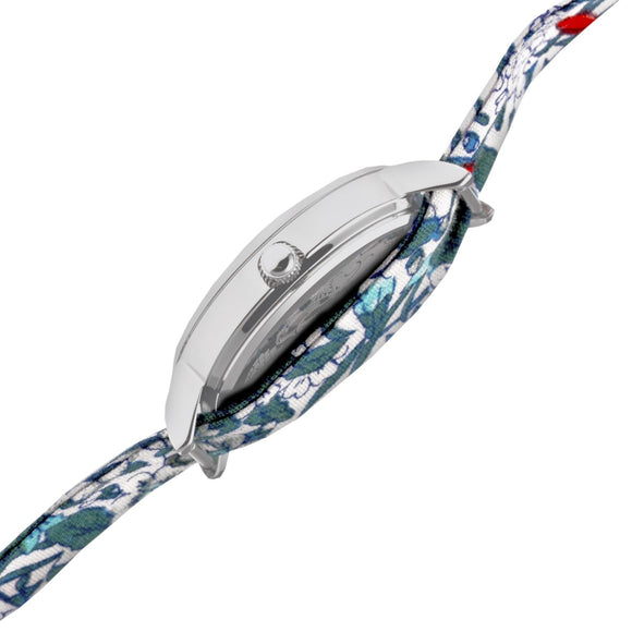 Boum Arc Floral-Print Wrap Watch - Silver/White