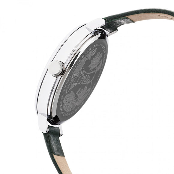 Boum Perle Leather-Band Watch - Silver/Green