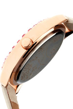 Boum Chic Mirror-Dial Leather-Band Ladies Watch - Rose Gold/Eggshell