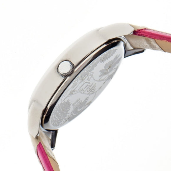 Boum Contraire Two-Tone Leather-Band Ladies Watch - Silver/Pink - BOUBM2201