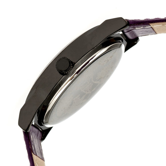 Boum Energie Leather-Band Watch - Plum