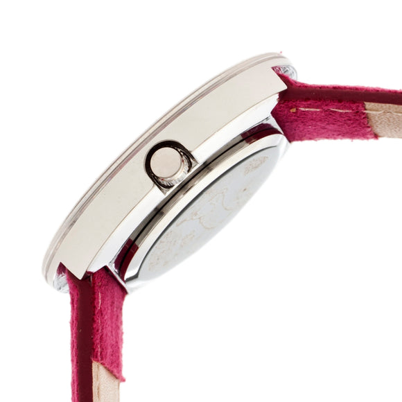 Boum Bouquet Floral-Ring Leather-Band Ladies Watch - Pink