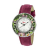 Boum Bouquet Floral-Ring Leather-Band Ladies Watch - Pink