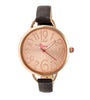Boum Cirque Sunray Dial Leather-Band Watch - Rose Gold/Black - BOUBM4405
