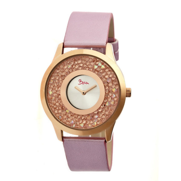 Boum Clique Crystal-Dial Ladies Bracelet Watch - Rose Gold/Pink