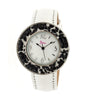 Boum Bouquet Floral-Ring Leather-Band Ladies Watch - White/Black