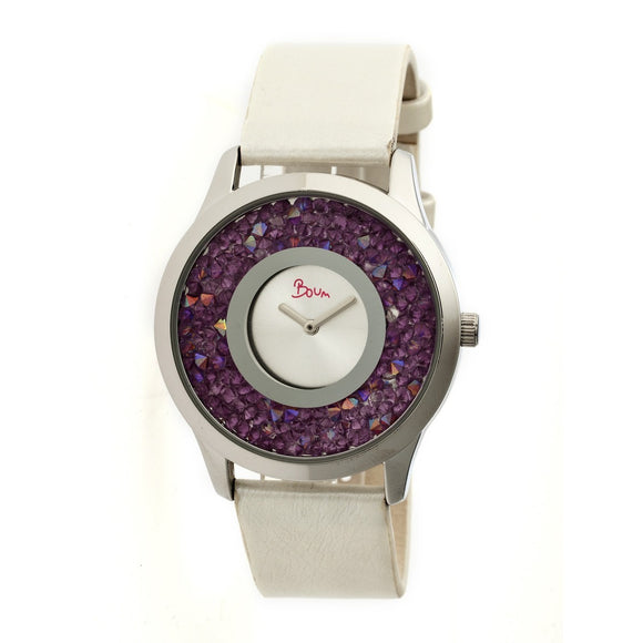 Boum Clique Crystal-Dial Ladies Bracelet Watch - Silver/White
