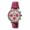 Boum Serpent Leather-Band Ladies Watch w/ Day/Date - Silver/Pink