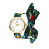 Boum Arc Floral-Print Wrap Watch - Gold/Green