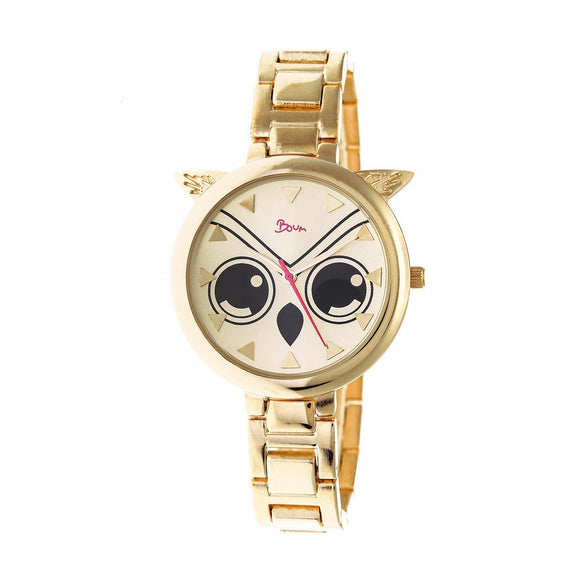 Boum Sagesse Owl-Accented Bracelet Watch - Gold