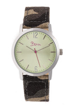 Boum Sauvage Camo-Strap Watch - Silver/Green
