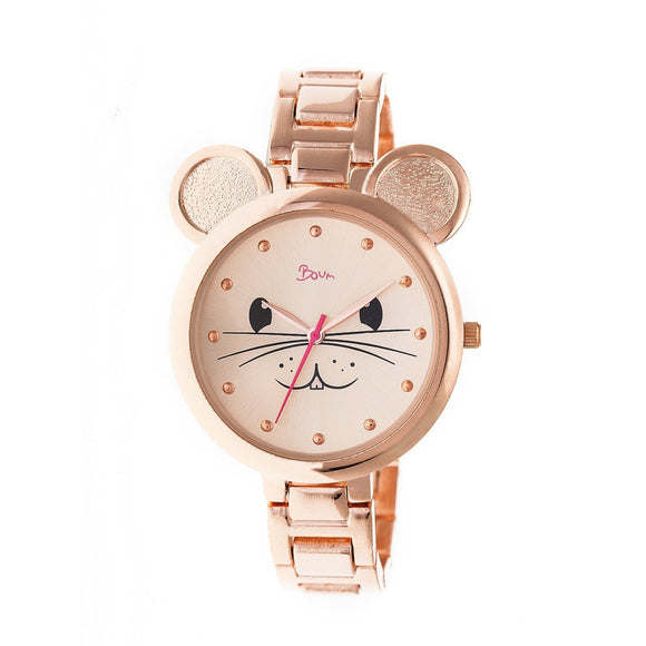 Boum Mignonne Mouse-Accent Bracelet Watch - Rose Gold - BOUBM3703