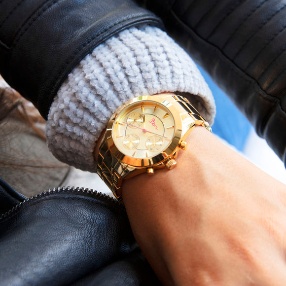 Boum Baiser Ladies Bracelet Watch w/ Day/Date - Gold