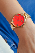 Boum Bulle Bracelet Watch - Gold/Coral