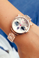 Boum Sagesse Owl-Accented Bracelet Watch - Rose Gold