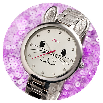 hotesse bunny watch in silver
