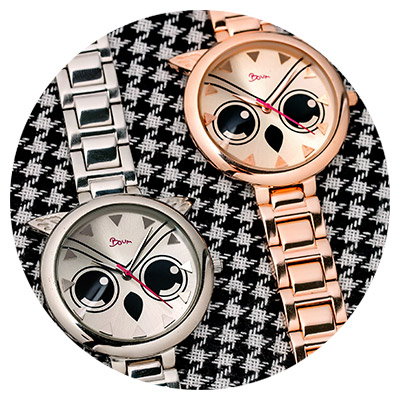 sagesse owl watch in gold and silver