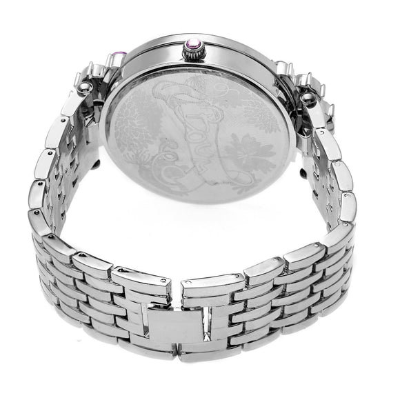 Boum Precieux Crystal-Surround Bezel Bracelet Watch - Silver