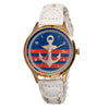 Boum Marin Quartz White Genuine Leather Gold Women's Watch