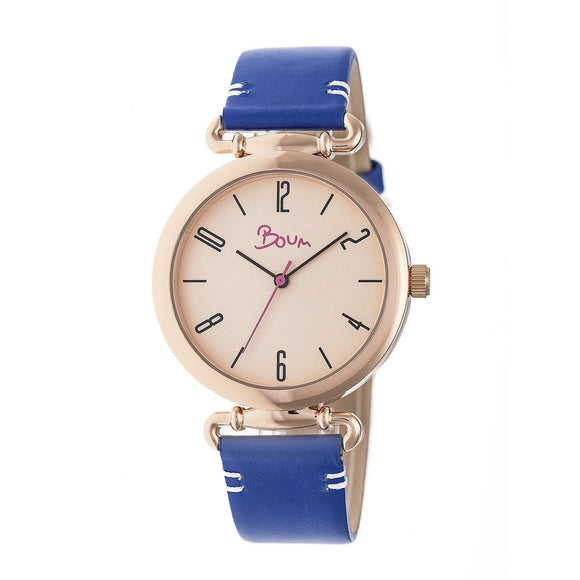 Boum Lumiere Leather-Band Watch - Blue