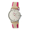 Boum Contraire Quartz Hot Pink Genuine Leather Silver Women's Watch
